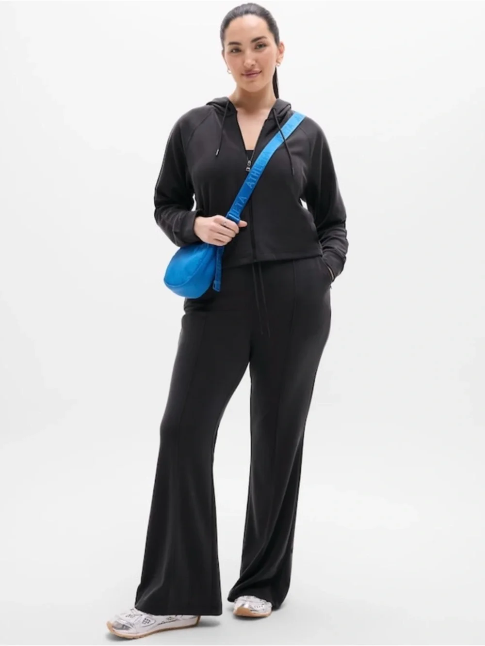 NWT Athleta Seasoft Black Pintuck Pant Sz Medium
